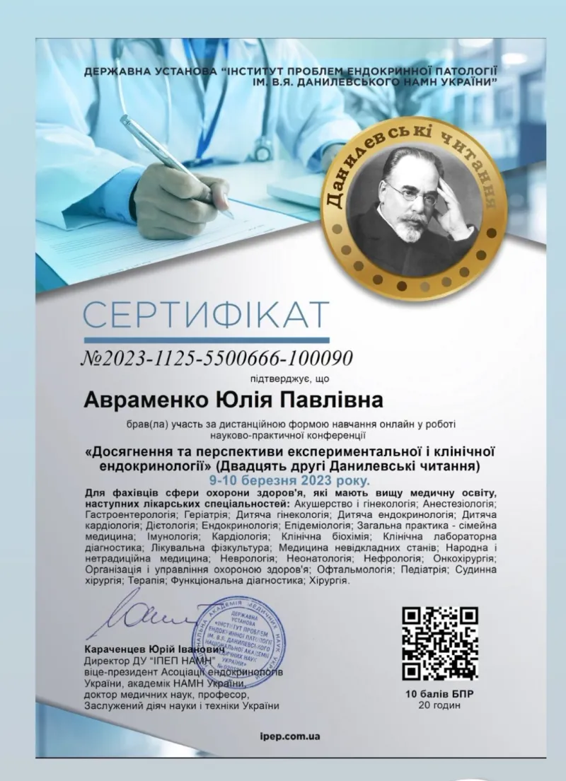 Сертифікат 20